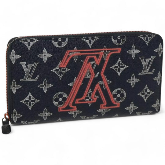 Louis Vuitton Ink Upside Down Zippy Organizer Monogram Canvas Wallet Navy Unisex