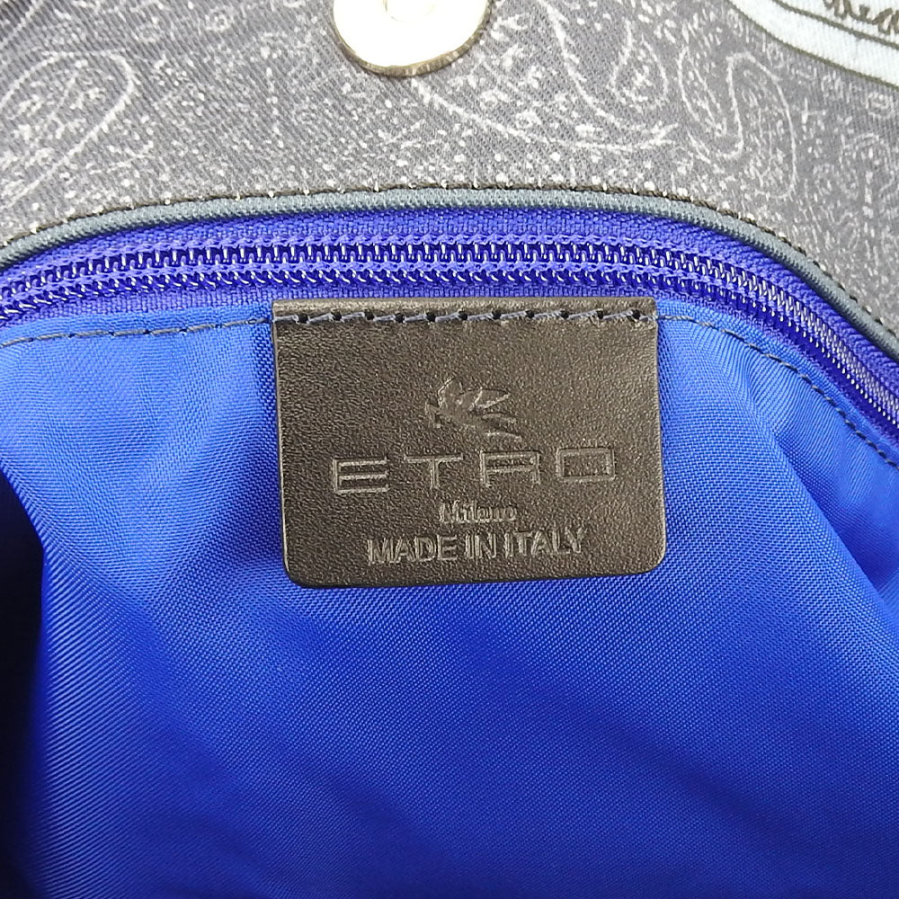ETRO Tote Bag cotton blue Women Used Authentic