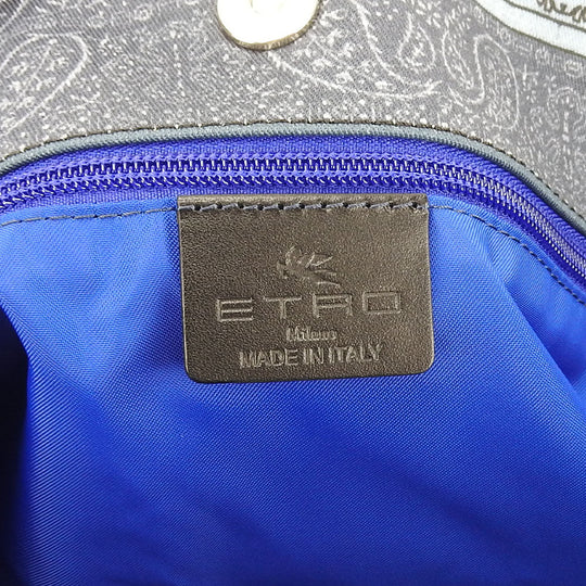 ETRO Tote Bag cotton blue Women Used Authentic