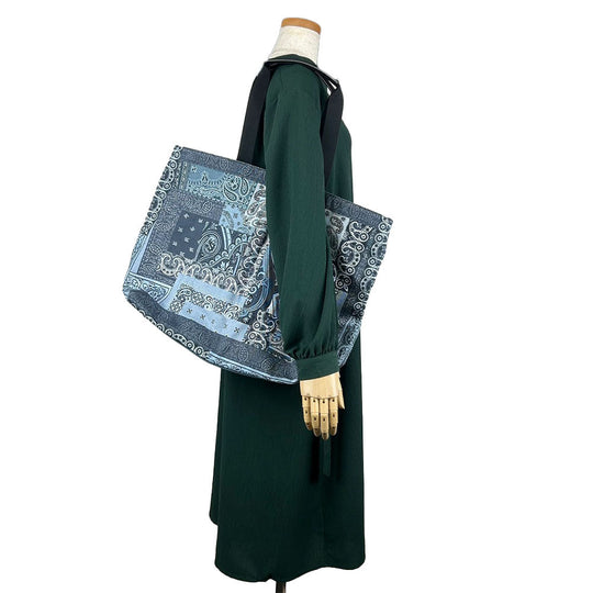 ETRO Tote Bag cotton blue Women Used Authentic