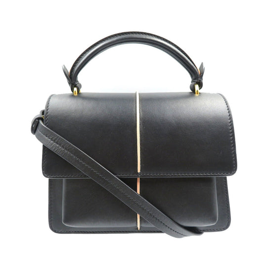 MARNI Shoulder Bag BMMP0027Y0 Calfskin black Attache Bag Women Used Authentic