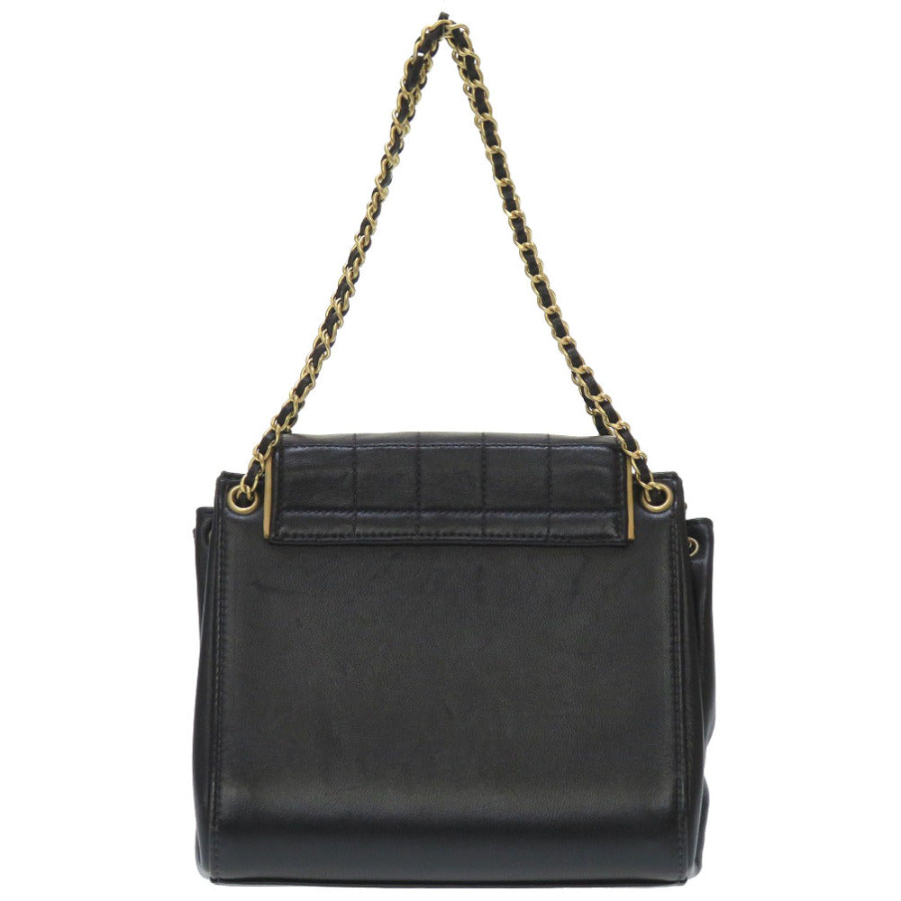 CHANEL Shoulder Bag lambskin black 2.55 chocolate bar Women Used Authentic
