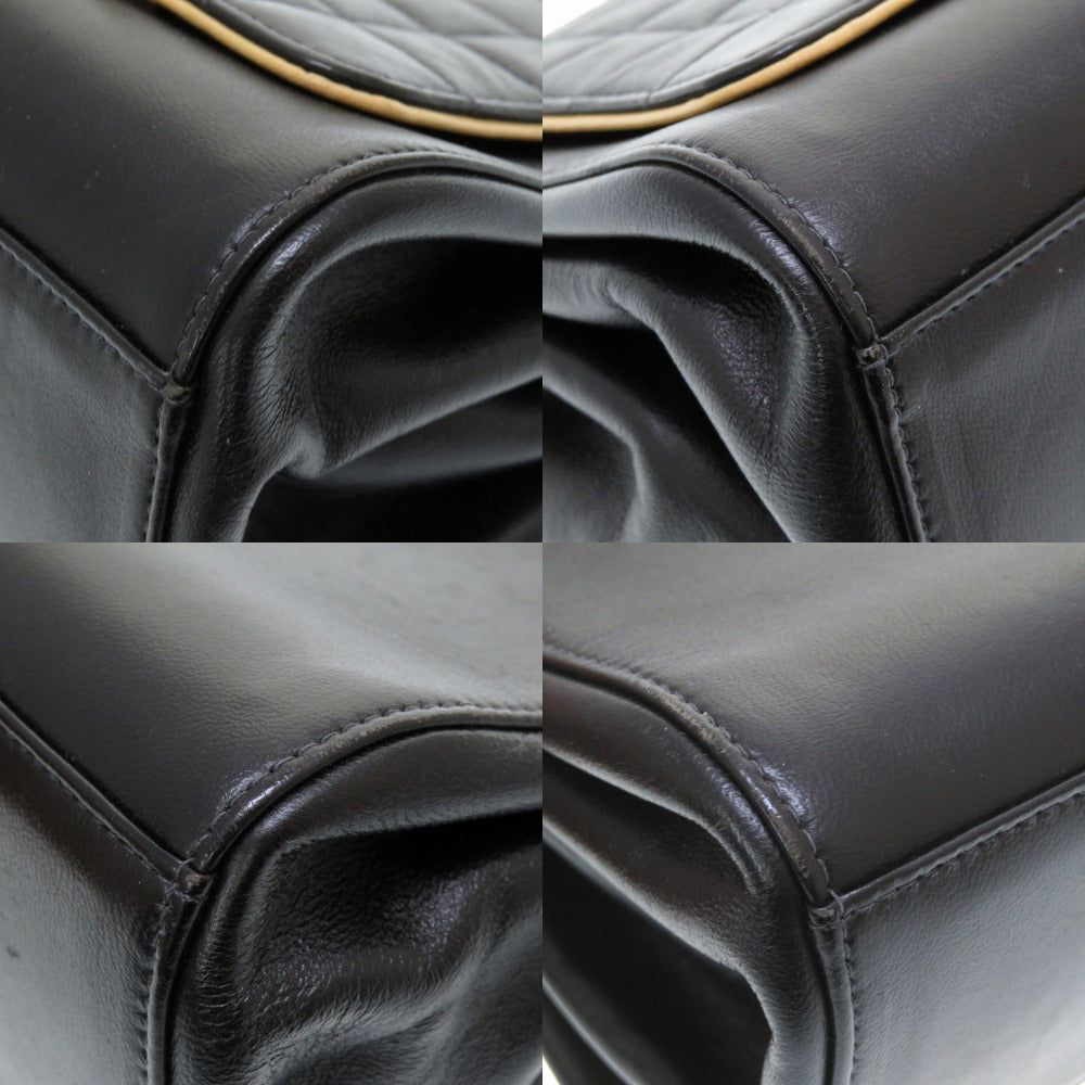 CHANEL Shoulder Bag lambskin black 2.55 chocolate bar Women Used Authentic