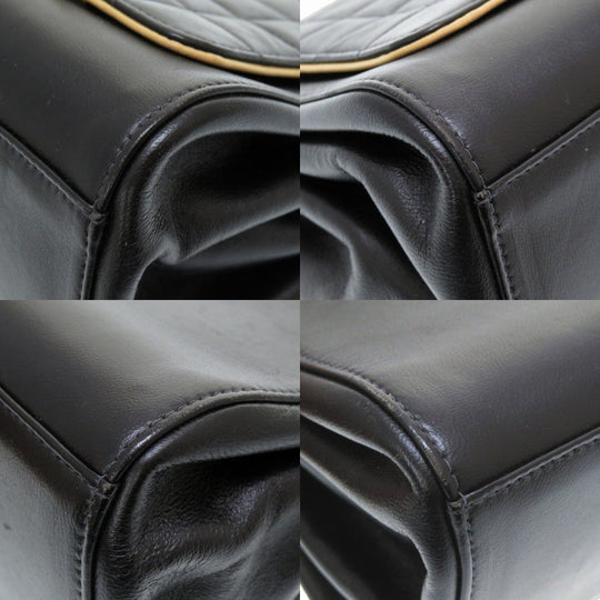 CHANEL Shoulder Bag lambskin black 2.55 chocolate bar Women Used Authentic