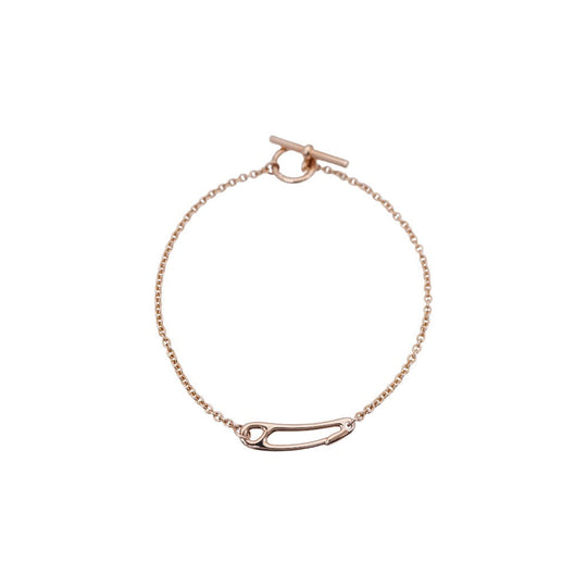 HERMES bracelet K18 Pink Gold Pink gold Chene Dunkle Mini Punk Women SH Used Authentic