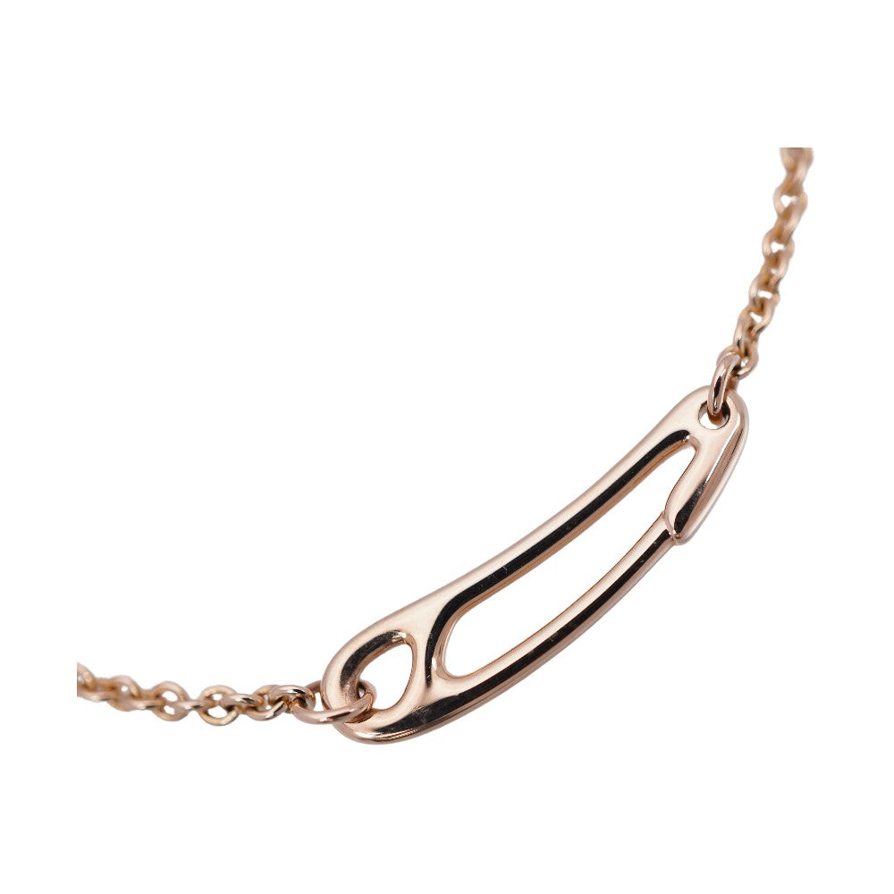 HERMES bracelet K18 Pink Gold Pink gold Chene Dunkle Mini Punk Women SH Used Authentic
