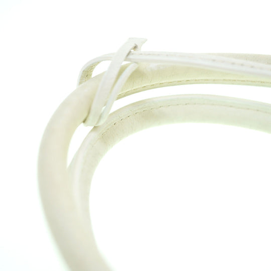 HERMES Handbag Toile H, Taurillon Clemence white Bored 31 Women Used Authentic