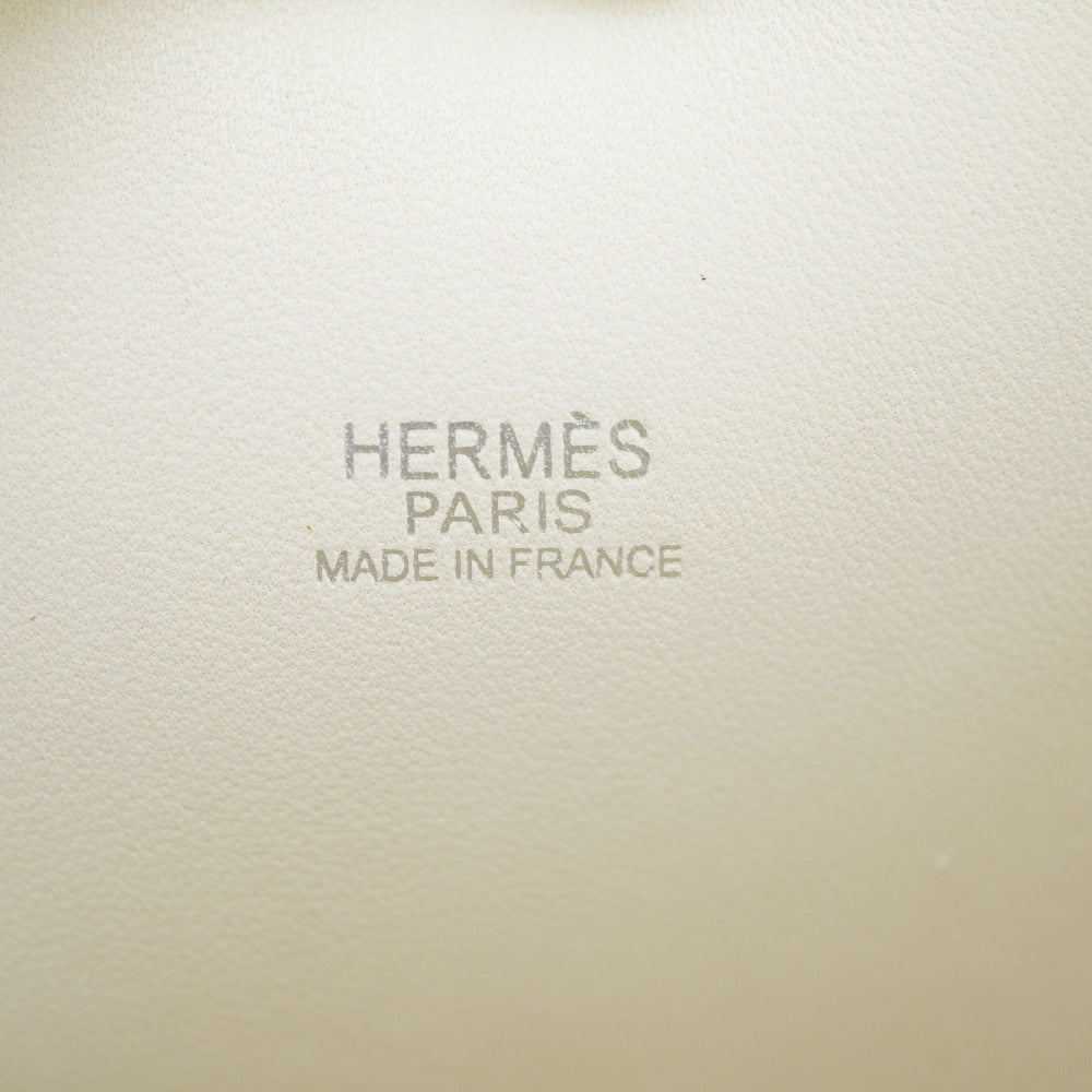 HERMES Handbag Toile H, Taurillon Clemence white Bored 31 Women Used Authentic