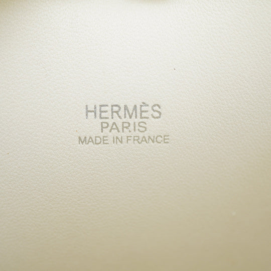HERMES Handbag Toile H, Taurillon Clemence white Bored 31 Women Used Authentic