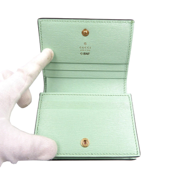 GUCCI Bifold Wallet 701009 leather Emerald Bananya Women Used Authentic