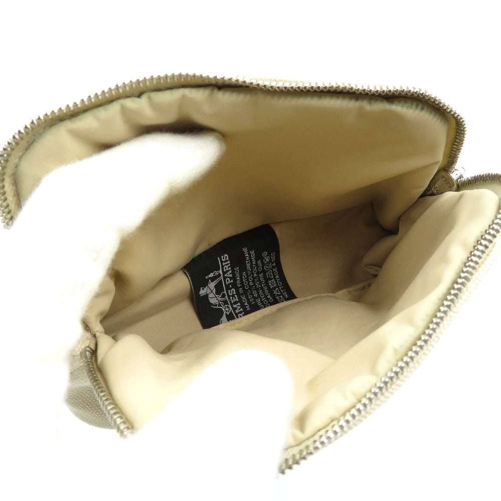 HERMES Pouch canvas natural Bored pouch Women Used Authentic