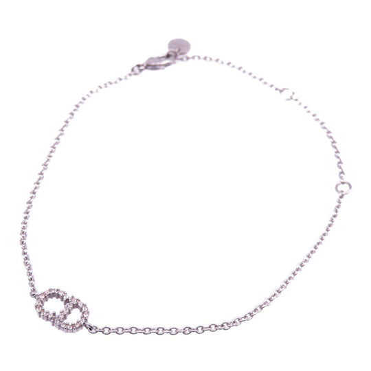 Christian Dior bracelet Metal, Rhinestone Silver Claire Dee Lune Women Used Authentic