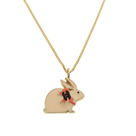 CHANEL Necklace metal white Rabbit COCO Mark Women Used Authentic
