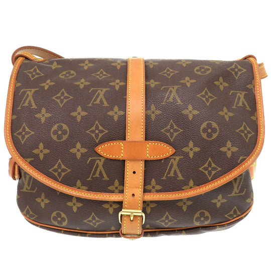 LOUIS VUITTON Shoulder Bag M42256 Monogram canvas Brown Monogram Saumur 30 Women Used Authentic