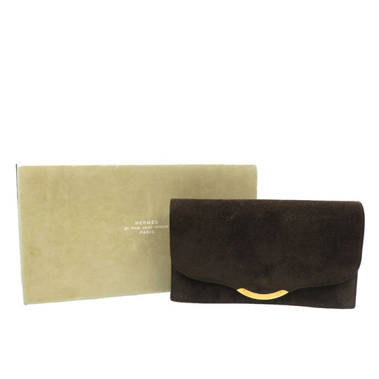 HERMES Clutch bag Doblis Brown Women Used Authentic