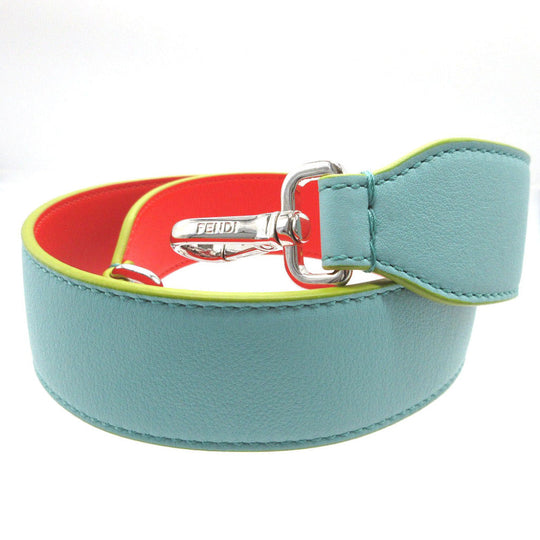 FENDI Shoulder strap leather light blue Strap you unisex(Unisex) Used Authentic