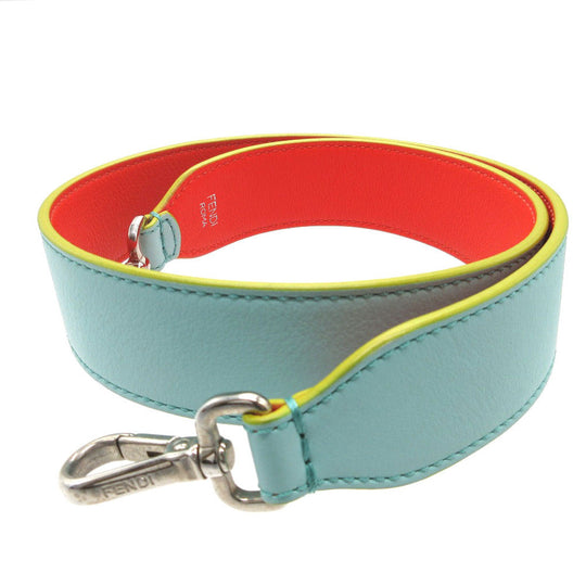 FENDI Shoulder strap leather light blue Strap you unisex(Unisex) Used Authentic