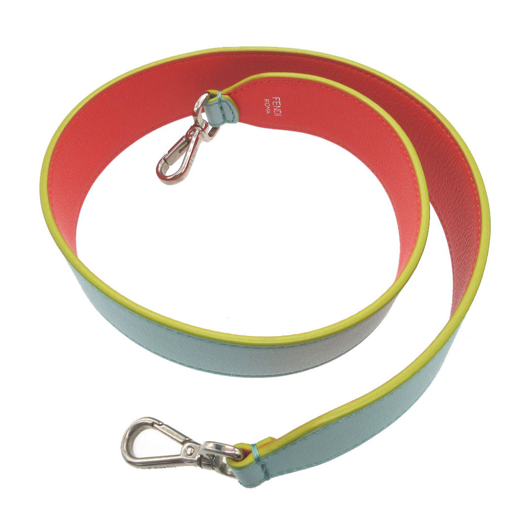 FENDI Shoulder strap leather light blue Strap you unisex(Unisex) Used Authentic