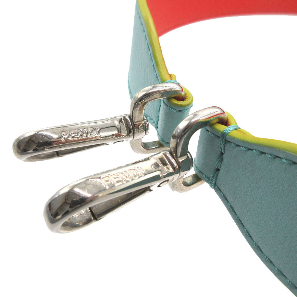 FENDI Shoulder strap leather light blue Strap you unisex(Unisex) Used Authentic