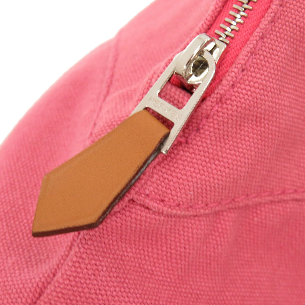 HERMES Pouch canvas pink Bolide Pouch TGM 34 Women Used Authentic