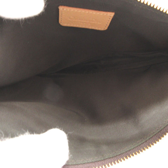 Christian Dior Handbag canvas Brown Saddle pouch Trotter Women Used Authentic