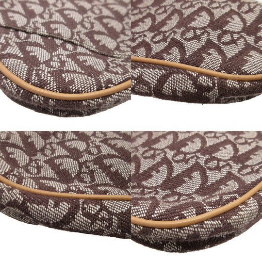 Christian Dior Handbag canvas Brown Saddle pouch Trotter Women Used Authentic