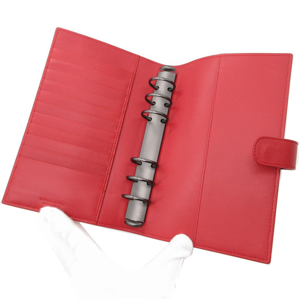 BOTTEGAVENETA Notebook cover leather Red agenda INTRECCIATO unisex(Unisex) Used Authentic