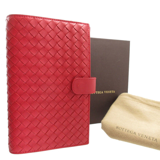 BOTTEGAVENETA Notebook cover leather Red agenda INTRECCIATO unisex(Unisex) Used Authentic
