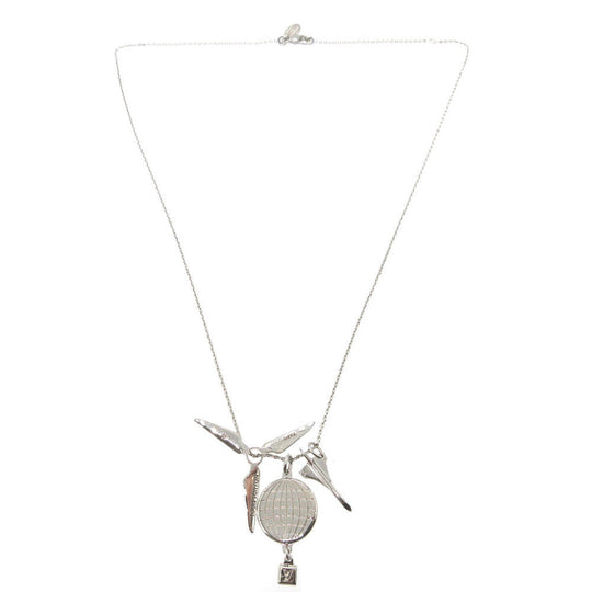 LOUIS VUITTON Necklace MP1362 metal Silver balloon propeller Collier Pendant Sky Tour 2014 Women(Unisex) Used Authentic