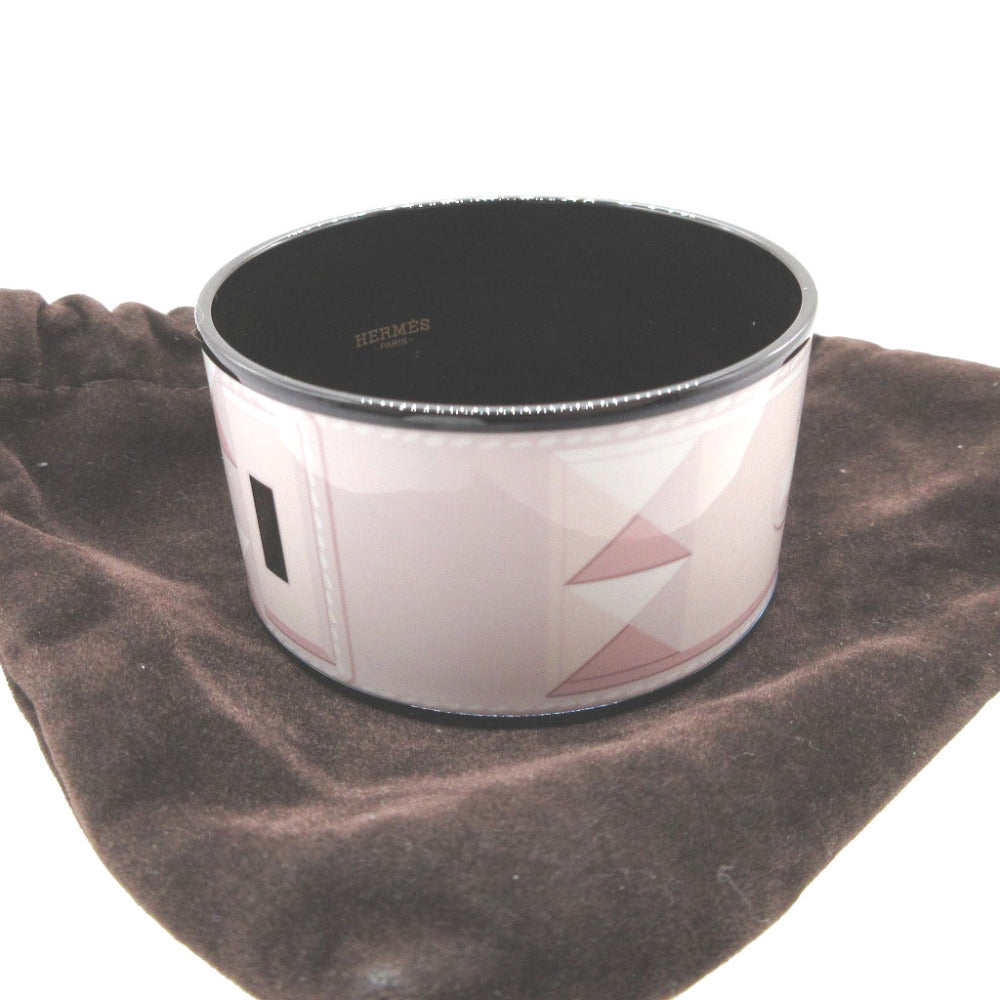HERMES Bangle metal pink bracelet Enamel bangle TGM unisex(Unisex) Used Authentic