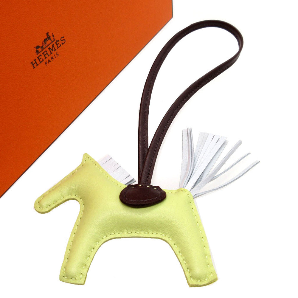 HERMES key ring leather Jones Bourjon Bag charm Rodeo Charm PM Women Used Authentic