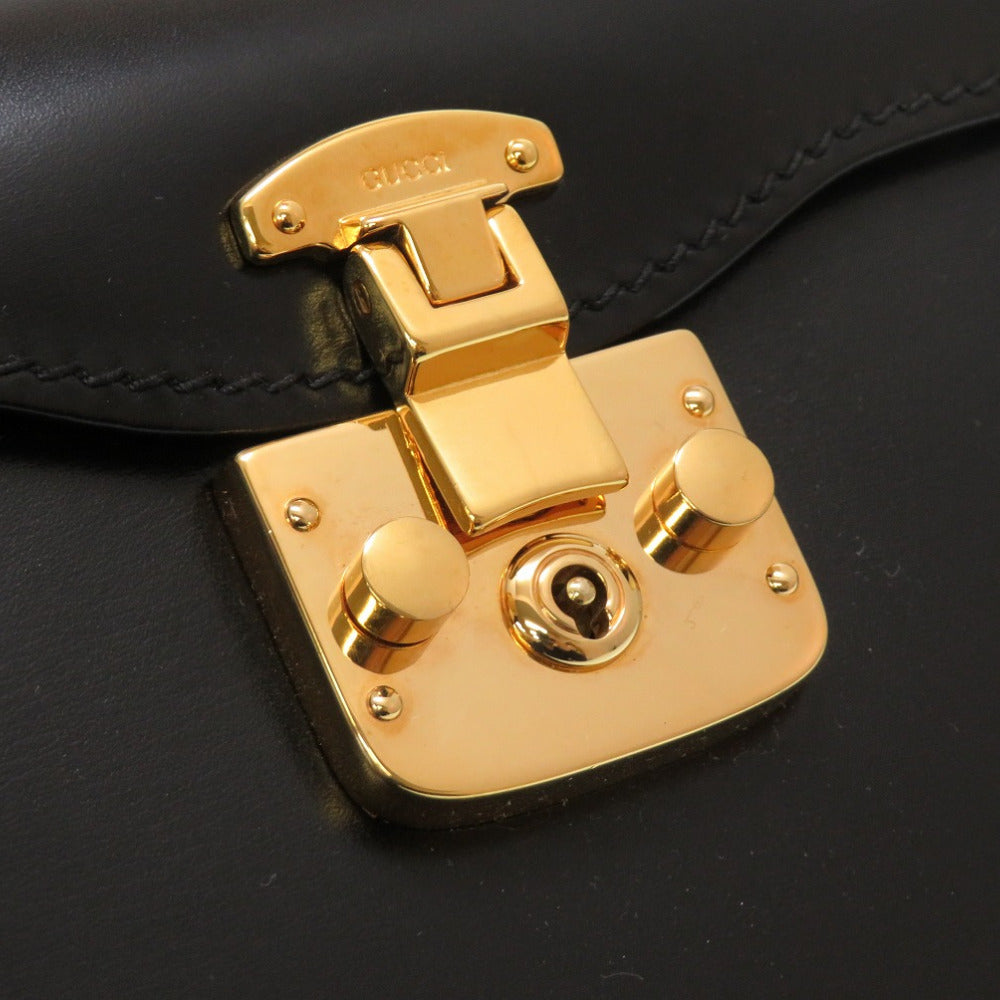 GUCCI Handbag 000 01 0246 leather black Ready lock Women Used Authentic