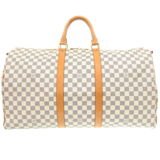 LOUIS VUITTON Boston Duffel bag N41429 Damier Azur Canvas white Keepall bandouliere55 Women(Unisex) Used Authentic