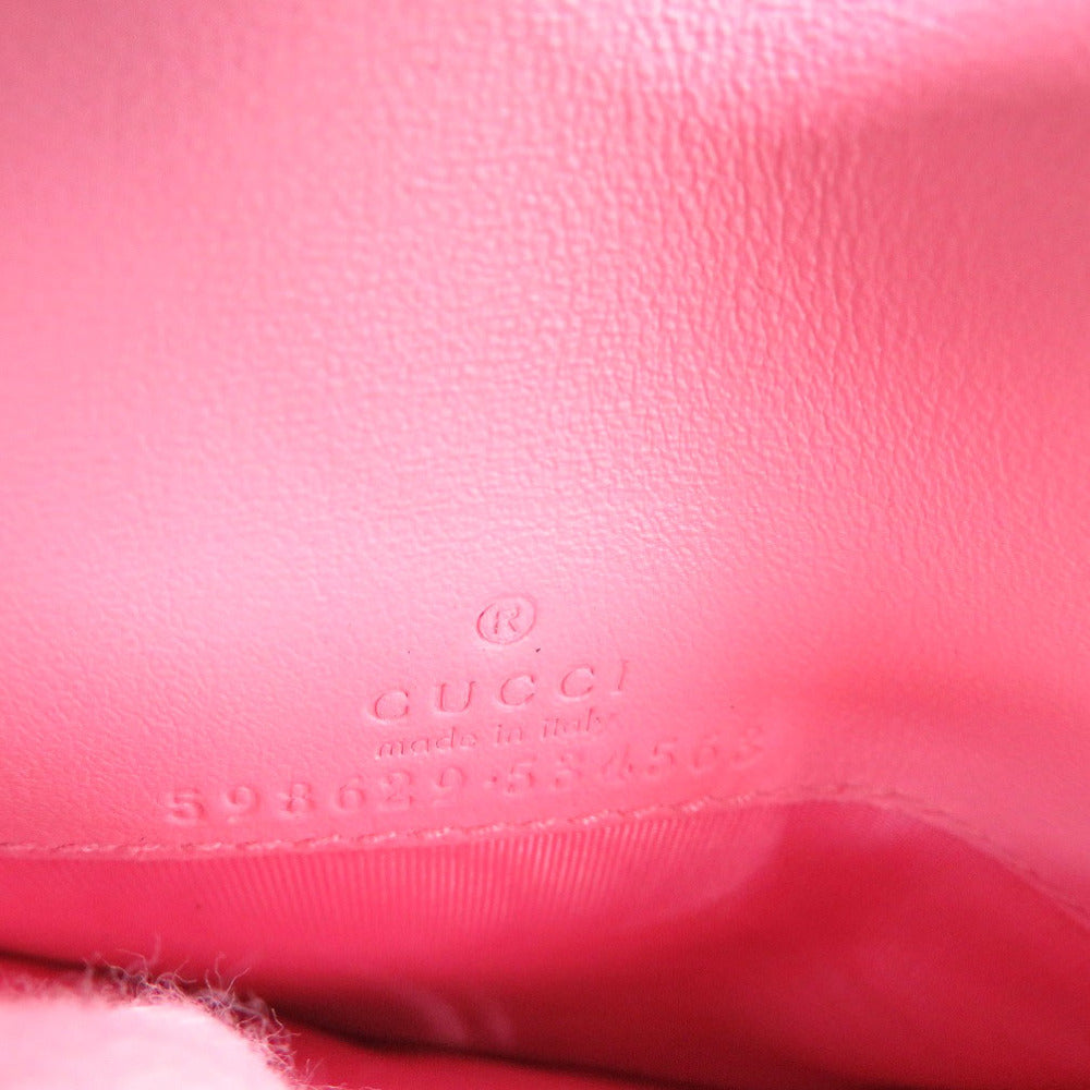 GUCCI Bifold Wallet 598629 leather pink Compact wallet GG Marmont Women Used Authentic