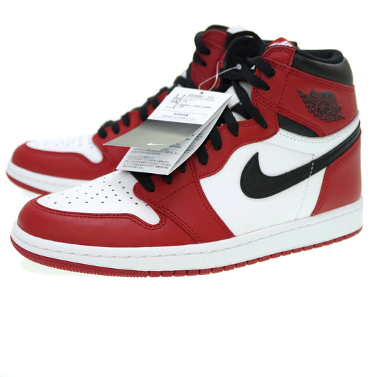 NIKE sneakers leather Red Air Jordan 1 Retro High OG Chicago mens 44 Used Authentic