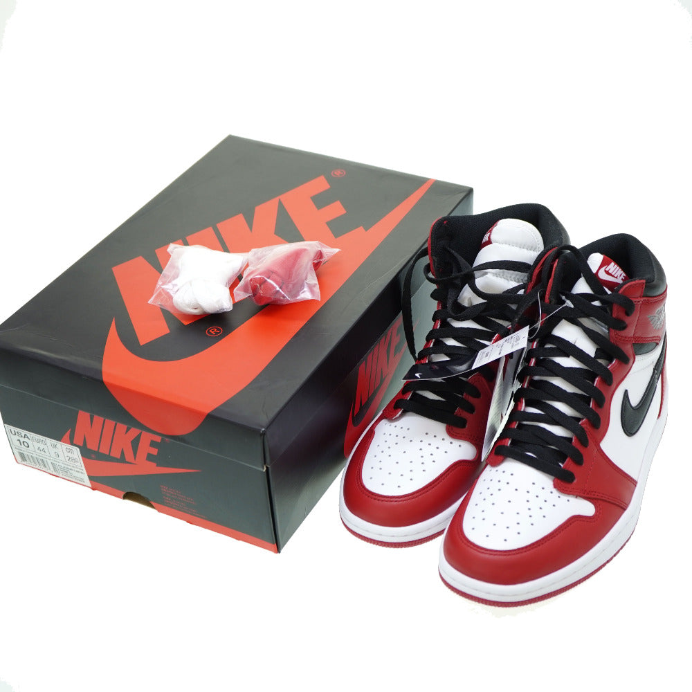NIKE sneakers leather Red Air Jordan 1 Retro High OG Chicago mens 44 Used Authentic