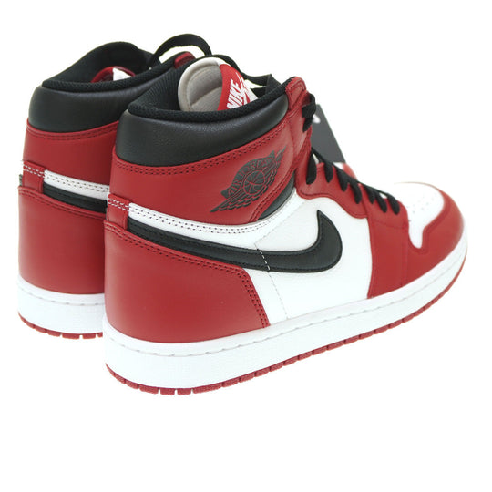 NIKE sneakers leather Red Air Jordan 1 Retro High OG Chicago mens 44 Used Authentic