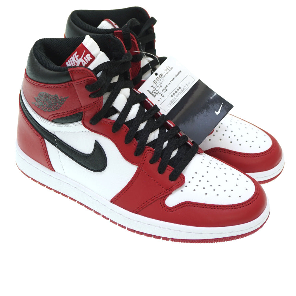 NIKE sneakers leather Red Air Jordan 1 Retro High OG Chicago mens 44 Used Authentic