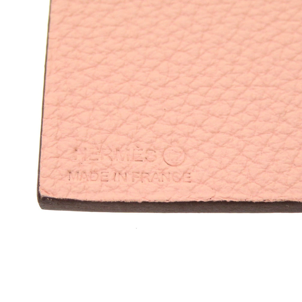 HERMES key ring Togo Brick Petite Ash Heart Women Used Authentic