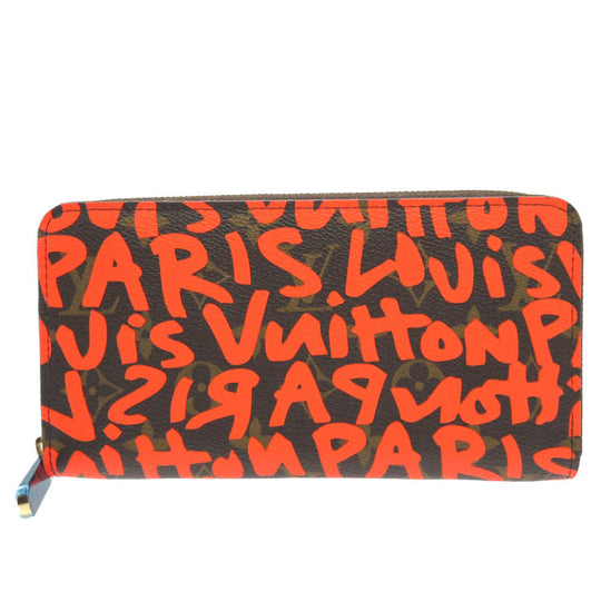 LOUIS VUITTON Long Wallet Purse M93711 Monogram canvas Orange Zip Around Monogram graffiti Zippy wallet unisex(Unisex) Used Authentic