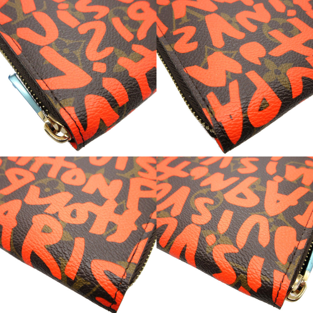 LOUIS VUITTON Long Wallet Purse M93711 Monogram canvas Orange Zip Around Monogram graffiti Zippy wallet unisex(Unisex) Used Authentic