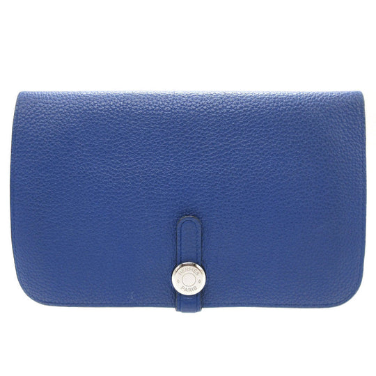 HERMES Long Wallet Purse Togo Blue Electric Dogon GM Women(Unisex) Used Authentic