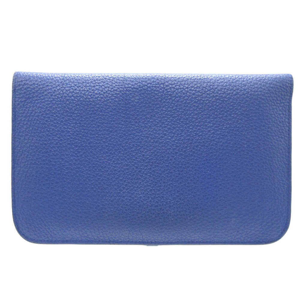HERMES Long Wallet Purse Togo Blue Electric Dogon GM Women(Unisex) Used Authentic