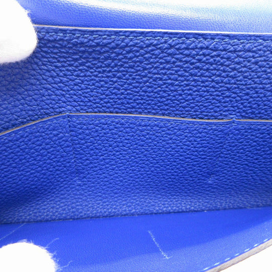 HERMES Long Wallet Purse Togo Blue Electric Dogon GM Women(Unisex) Used Authentic