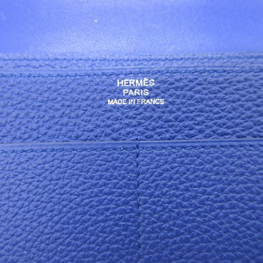 HERMES Long Wallet Purse Togo Blue Electric Dogon GM Women(Unisex) Used Authentic