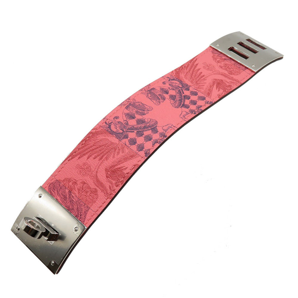 HERMES bracelet Vaux Swift Rose azare kelly dog tattoo Women Used Authentic