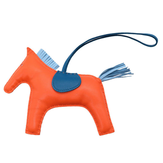 HERMES key ring leather Who Bag charm Rodeo Charm GM Women Used Authentic