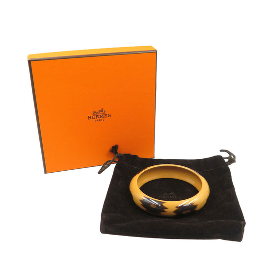 HERMES Bangle lacquer Brown Lacquerwood Women Used Authentic