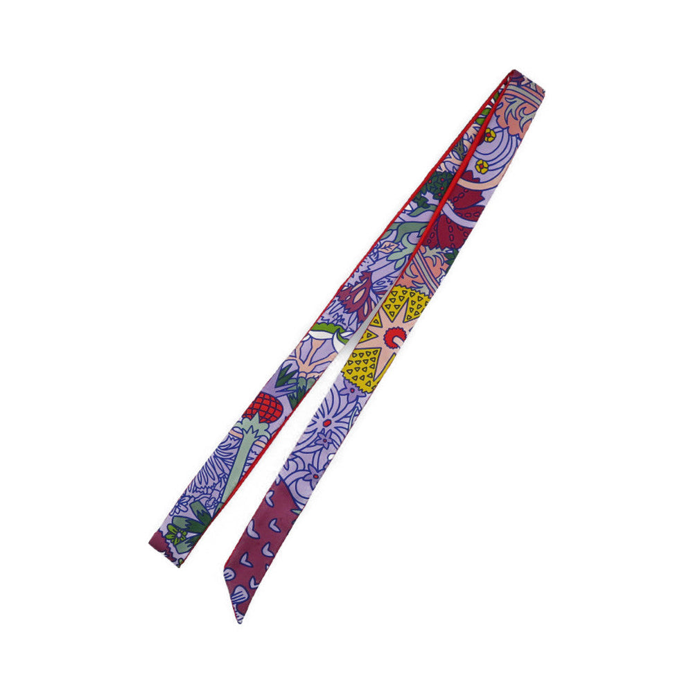 HERMES scarf H053221S silk purple Twilon Women Used Authentic