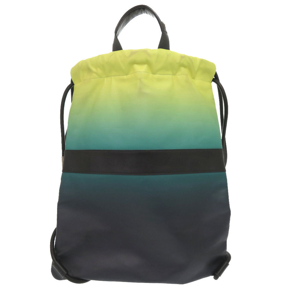 JIMMY CHOO Backpack leather yellow Drawstring mens Used Authentic